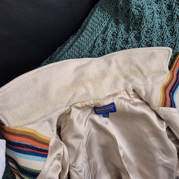 Pendleton La Grande Southwestern Coat Size Large Vintage Inspired Wool Stripe - Picture 13 of 13